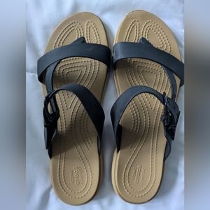 Black Crocs Sandals Size 8